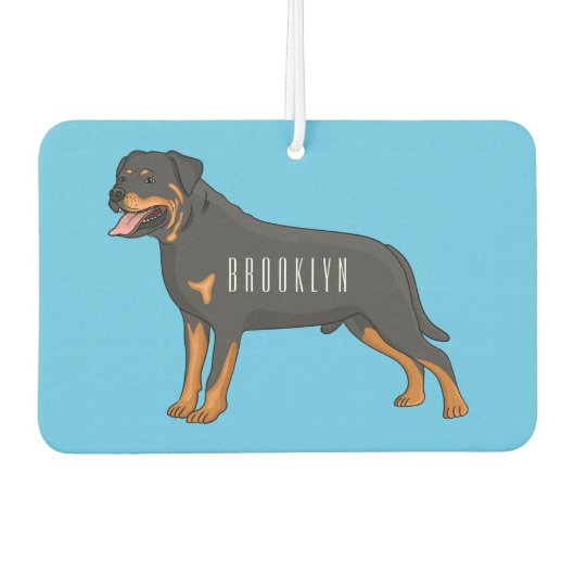 Désodorisant Pour Voiture Illustration de chien Rottweiler (Devant)
