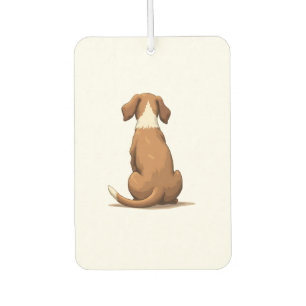 Désodorisant Pour Voiture Illustration de chien vue arrière vintage marron e