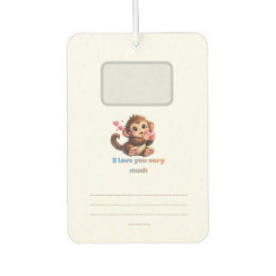 Désodorisant Pour Voiture Illustration de citation romantique de singe migno