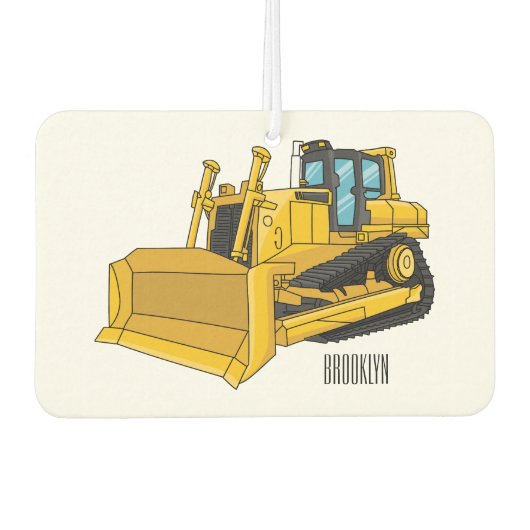 Désodorisant Pour Voiture Illustration de dessin animé Bulldozer (Devant)