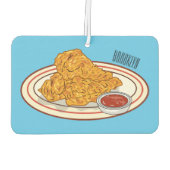 Désodorisant Pour Voiture Illustration de dessin animé sur le poulet frit (Dos)