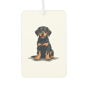 Désodorisant Pour Voiture Illustration de dos de chien noir et bronzé vintag