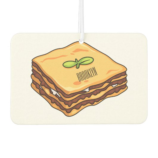 Désodorisant Pour Voiture Illustration de Lasagna (Devant)