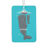 Désodorisant Pour Voiture Illustration de mignons baleines et voiliers (Dos)