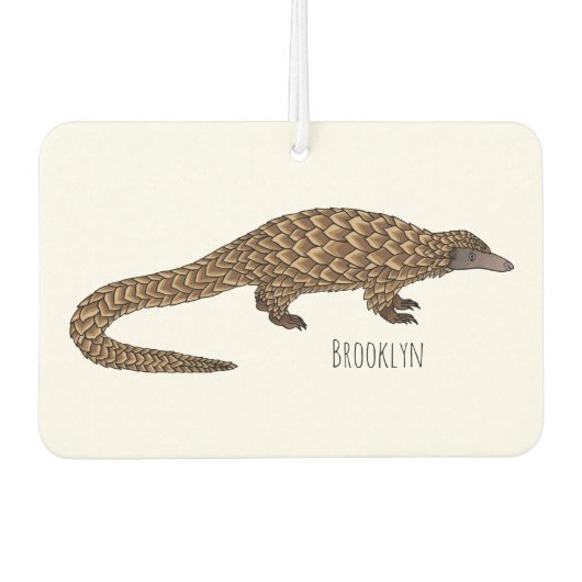 Désodorisant Pour Voiture Illustration de pangolin à queue longue (Devant)