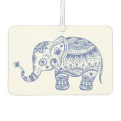 Désodorisant Pour Voiture Illustration d'éléphant floral bleu (Dos)