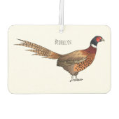 Désodorisant Pour Voiture Illustration d'oiseau faisan à cou circulaire (Dos)