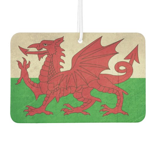Désodorisant Pour Voiture Illustration du drapeau Grunge Welsh Dragon (Devant)