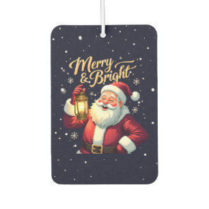 Désodorisant Pour Voiture Illustration du Père Noël joyeux et lumineux tenan