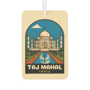 Désodorisant Pour Voiture Illustration du Vintage voyage rétro Taj Mahal Ind
