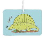 Désodorisant Pour Voiture Illustration d'un dimétrodon vert mignon (Dos)