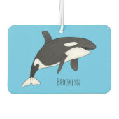 Désodorisant Pour Voiture Illustration d'une baleine tueuse (Dos)