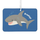 Désodorisant Pour Voiture Illustration joyeuse du grand requin blanc (Dos)