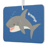 Désodorisant Pour Voiture Illustration joyeuse du grand requin blanc (Gauche)