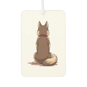 Désodorisant Pour Voiture Illustration vintage vue arrière chien husky marro