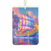 Désodorisant Pour Voiture Imaginaire Couleurs arc-en-ciel mignon navire (Dos)