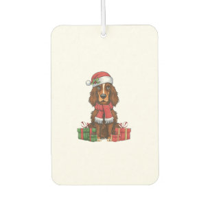 Désodorisant Pour Voiture Irish Setter Chien Fêtes de Noël Père Noël D