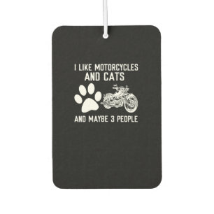 Désodorisant Pour Voiture J'Aime Les Motocyclettes Et Les Chats Un Don D'Art