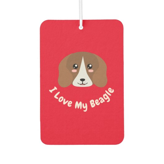 Désodorisant Pour Voiture J'aime mon Beagle (Devant)