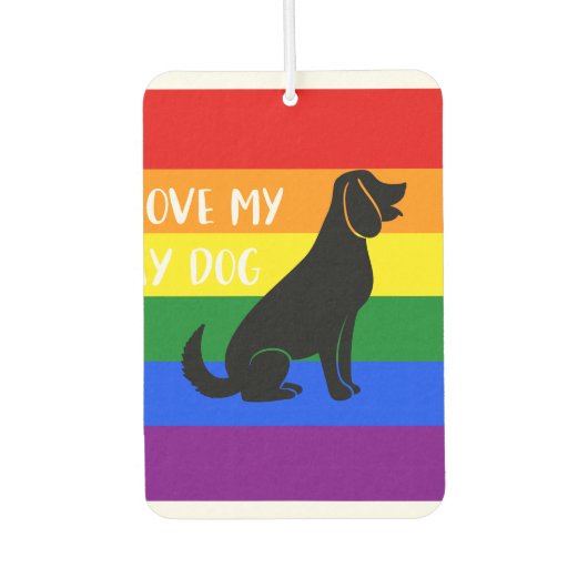 Désodorisant Pour Voiture J'Aime Mon Chien Gay (Devant)