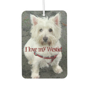 Désodorisant Pour Voiture J'aime mon Westie Car Air Freshener
