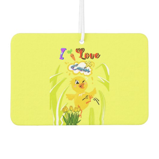 Désodorisant Pour Voiture J'aime Pâques (Devant)