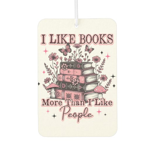 Désodorisant Pour Voiture J'Aime Plus Les Livres Que... (Devant)