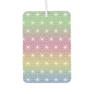Désodorisant Pour Voiture Japonais Asanoha traditionnel Print Pastel Arc-en-