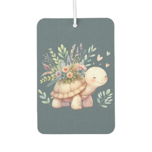 Désodorisant Pour Voiture Jardin de Cottage Tortue Aquarelle