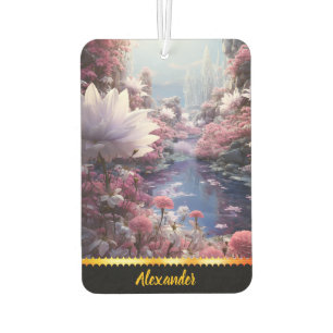 Désodorisant Pour Voiture Jardin fleuri avec ruisseau