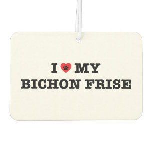 Désodorisant Pour Voiture Je Coeur Mon Bichon Frise Car Air Freshener