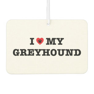 Désodorisant Pour Voiture Je Coeur Mon Greyhound Car Air Freshener
