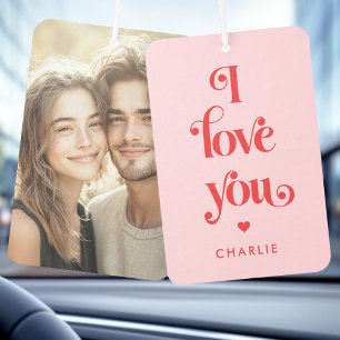 Désodorisant Pour Voiture Je t'aime la Saint-Valentin rouge rétro