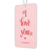 Désodorisant Pour Voiture Je t'aime la Saint-Valentin rouge rétro (Gauche)