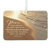 Désodorisant Pour Voiture Jean 14:27 Jésus dit : "Paix, je pars avec toi," (Dos)