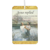 Désodorisant Pour Voiture Jésus Christ Baptême image deux (Devant)