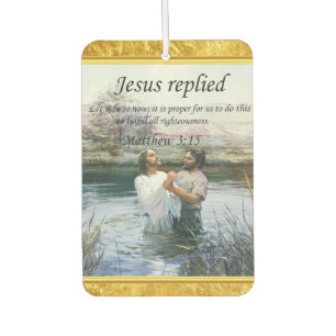 Désodorisant Pour Voiture Jésus Christ Baptême image deux