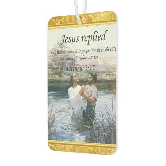 Désodorisant Pour Voiture Jésus Christ Baptême image deux (Gauche)