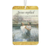Désodorisant Pour Voiture Jésus Christ Baptême image deux (Dos)