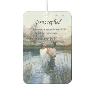 Désodorisant Pour Voiture Jésus Christ Baptême par Jean image deux
