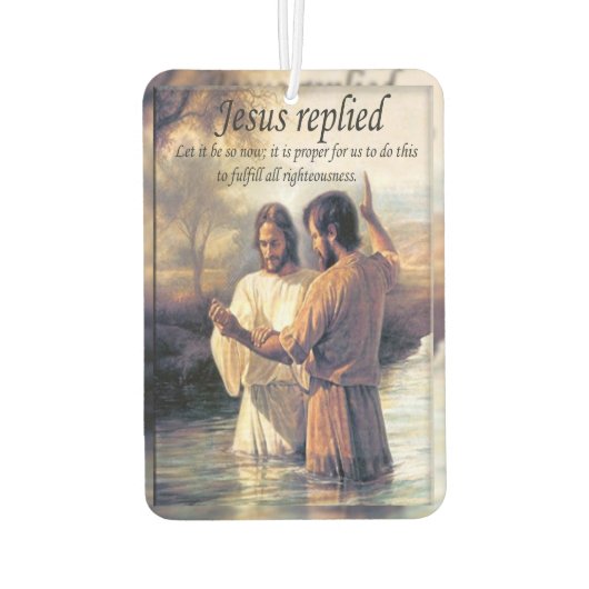 Désodorisant Pour Voiture Jésus Christ Baptême par Jean image un (Dos)