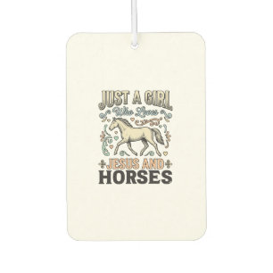 Désodorisant Pour Voiture Jesus Et Fille De Chevaux Chemise De Foi De Cheval