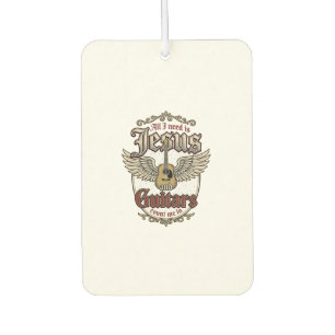 Désodorisant Pour Voiture Jésus et guitares Guitare chrétienne vintage