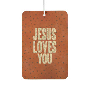 Désodorisant Pour Voiture Jésus Vous Aime Encouragement Chrétien Rustique