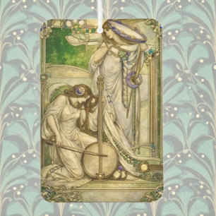 Désodorisant Pour Voiture Jeunes Musiciennes Art Nouveau Illustration Vintag