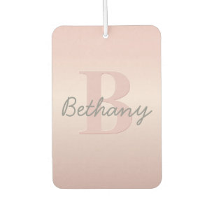 Désodorisant Pour Voiture Joli Monogramme rose personnalisable et votre nom