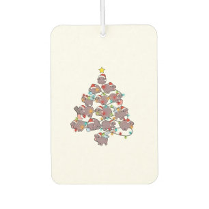 Désodorisant Pour Voiture Joli Moo Deng sapin de Noël Funny bébé Pygmée Hipp