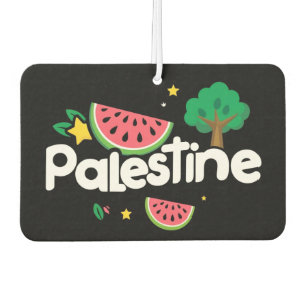Désodorisant Pour Voiture Joli mot Palestine entouré d'arbre de pastèques