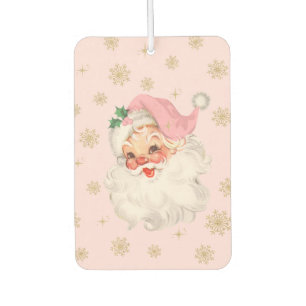 Désodorisant Pour Voiture Joli motif de Noël de Père Noël rose rétro fantais