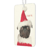 Désodorisant Pour Voiture Joli Noël Noir Carlin Puppy Père Noël (Gauche)